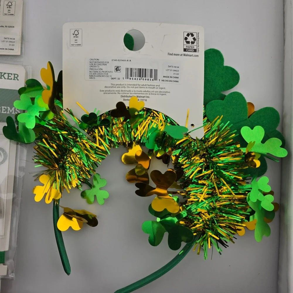 St Patrick's Day Accessory Bundle Headbands Necklaces Tattoos‎ Hair Clips